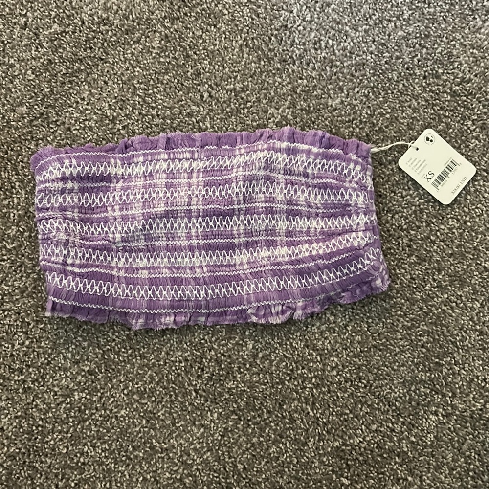 Free People Gingham Stretchy Bandeau XS NWT